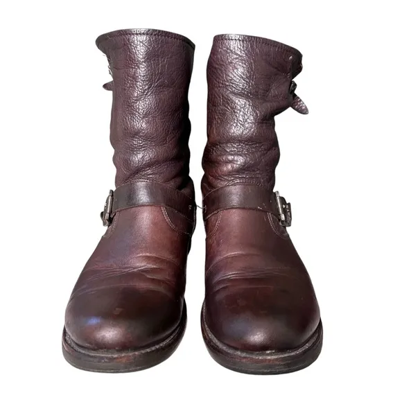 Frye | Brown Leather Veronica Short Slouch Boots Size 9