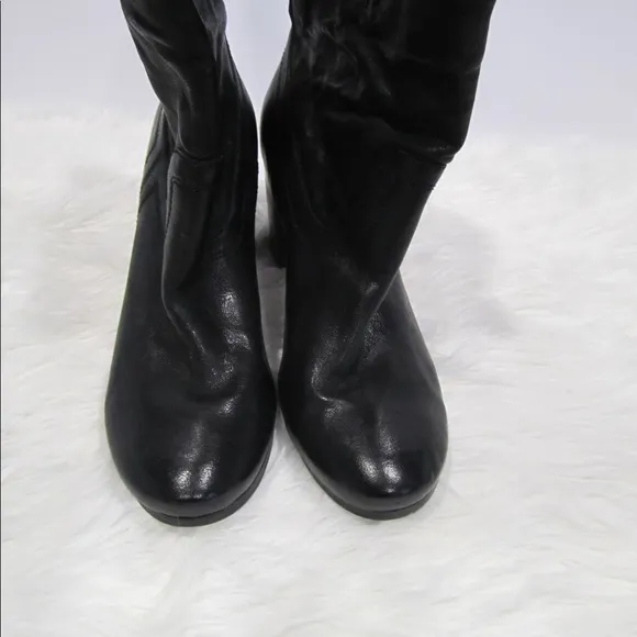 Frye Carson Mid Heel Short Black Boots Sz 10