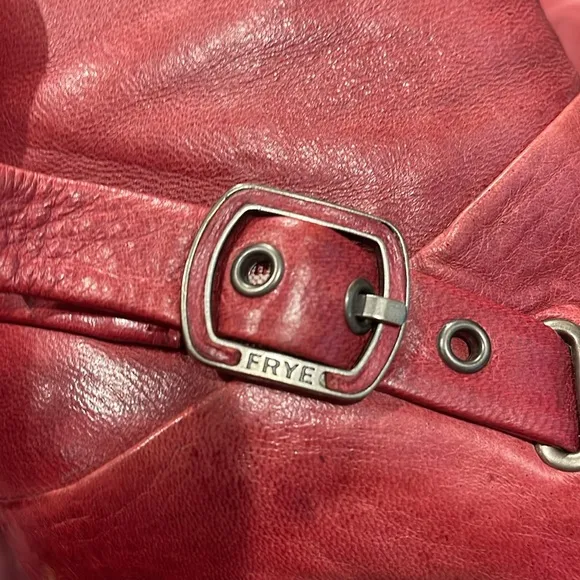 Frye distressed red Bethany Strappy Soft tall boots size 6