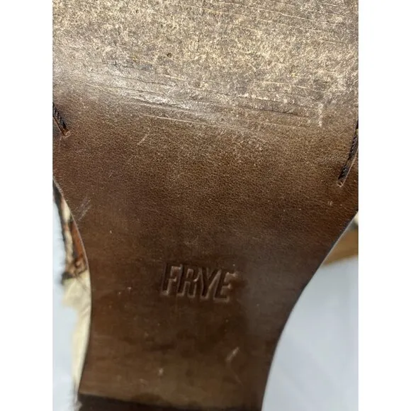Frye Georgia Short Ankle Cowhide Hair Western Leather Boots Women’s Size 6M Rare