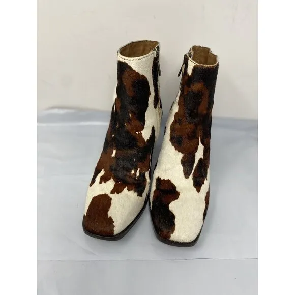 Frye Georgia Short Ankle Cowhide Hair Western Leather Boots Women’s Size 6M Rare