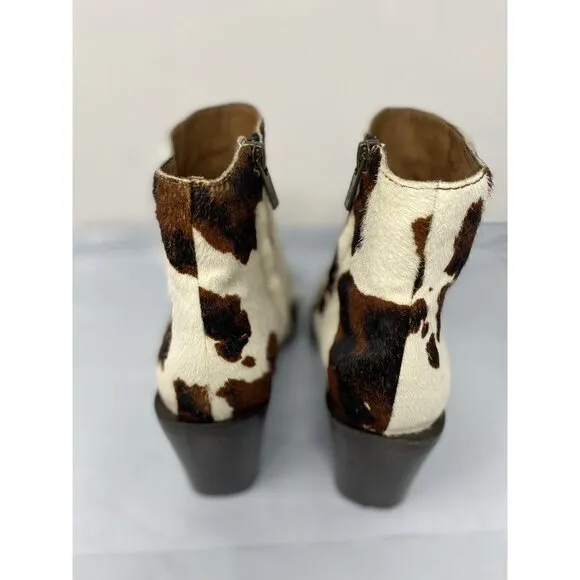 Frye Georgia Short Ankle Cowhide Hair Western Leather Boots Women’s Size 6M Rare