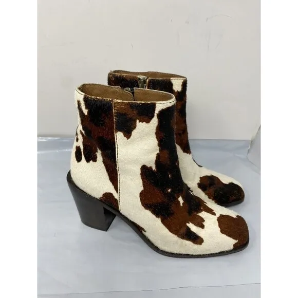 Frye Georgia Short Ankle Cowhide Hair Western Leather Boots Women’s Size 6M Rare