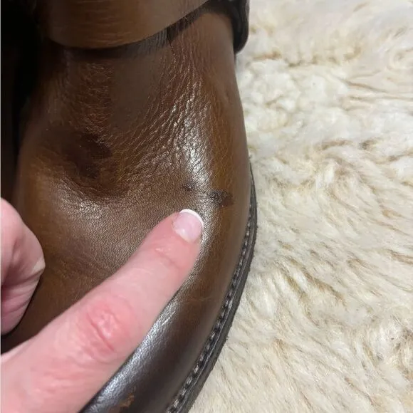 Frye Grey Phillip Harness Short Leather Boots in Brown Size 6.5