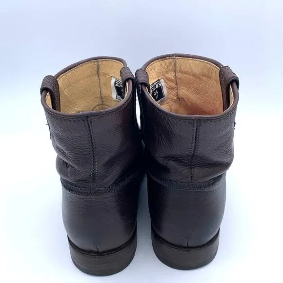 FRYE Jamie Stitch Short Boots Dark Brown Style #3476228 Size 8.5