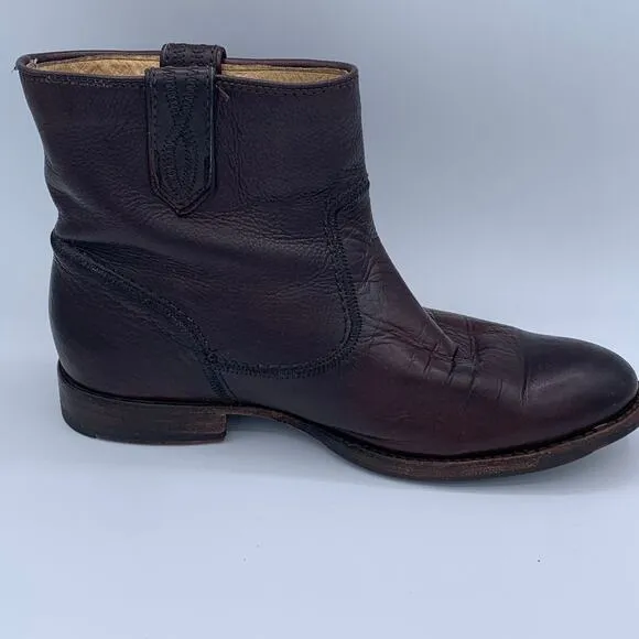 FRYE Jamie Stitch Short Boots Dark Brown Style #3476228 Size 8.5