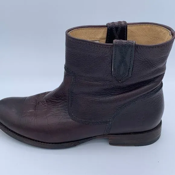 FRYE Jamie Stitch Short Boots Dark Brown Style #3476228 Size 8.5