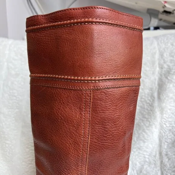 Frye Jane Stitch tall heeled boots, Brown, Size 8.5B