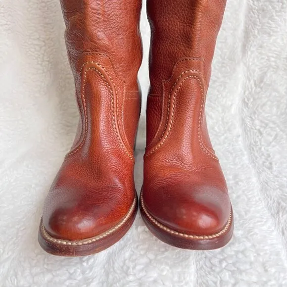 Frye Jane Stitch tall heeled boots, Brown, Size 8.5B