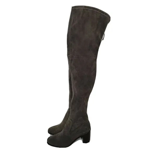 Frye Julia Boots Womens Size 6.5 Brown Suede Heeled Tall Thigh High Round Toe