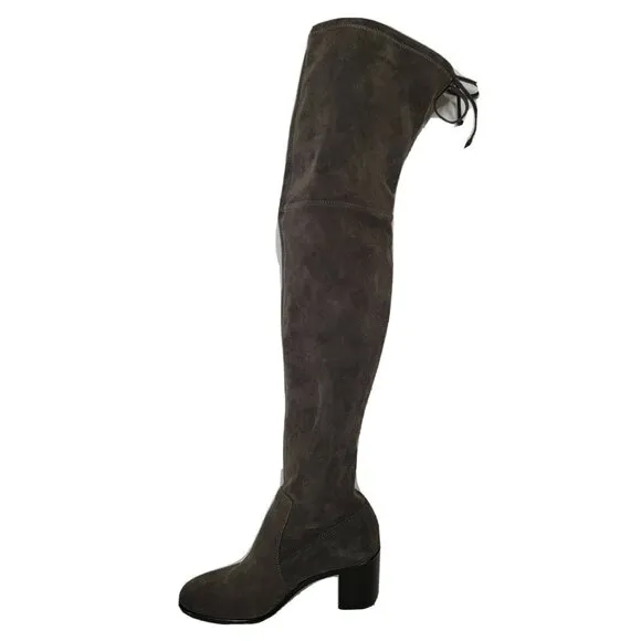 Frye Julia Boots Womens Size 6.5 Brown Suede Heeled Tall Thigh High Round Toe