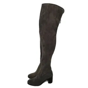 Frye Julia Boots Womens Size 6.5 Brown Suede Heeled Tall Thigh High Round Toe