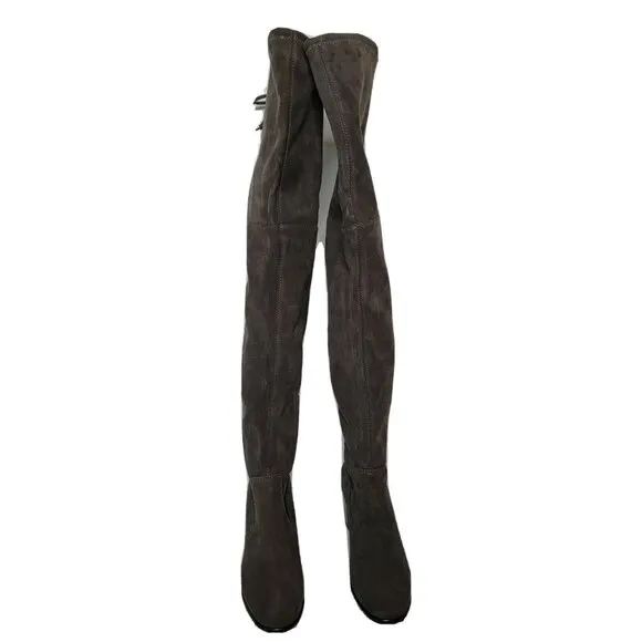 Frye Julia Boots Womens Size 6.5 Brown Suede Heeled Tall Thigh High Round Toe