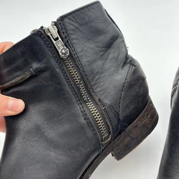 Frye Leather Veronica Seam Short Boots Ankle Zip Booties Women's 8B