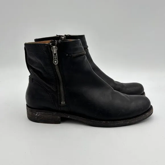 Frye Leather Veronica Seam Short Boots Ankle Zip Booties Women's 8B