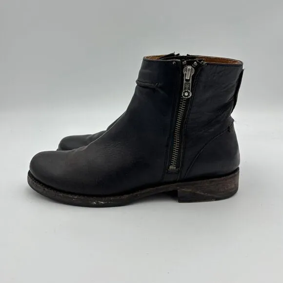 Frye Leather Veronica Seam Short Boots Ankle Zip Booties Women's 8B