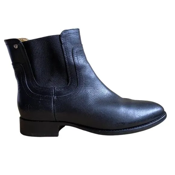 Frye Lindsay Gore Short Ankle Boots Women's Size 9 Black Leather Round Toe