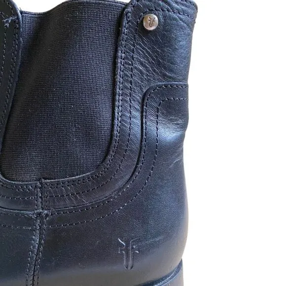 Frye Lindsay Gore Short Ankle Boots Women's Size 9 Black Leather Round Toe
