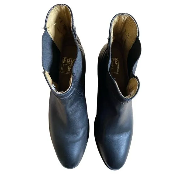 Frye Lindsay Gore Short Ankle Boots Women's Size 9 Black Leather Round Toe