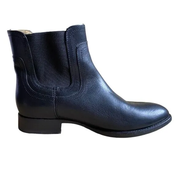 Frye Lindsay Gore Short Ankle Boots Women's Size 9 Black Leather Round Toe