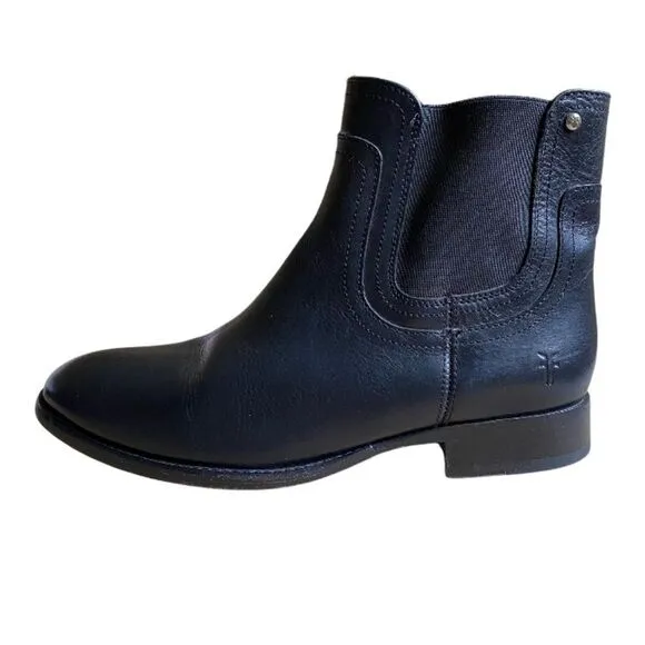 Frye Lindsay Gore Short Ankle Boots Women's Size 9 Black Leather Round Toe