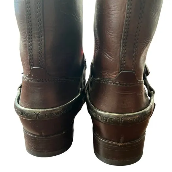 Frye Lindsay Spur Short Leather Moto Boots Size 9 B