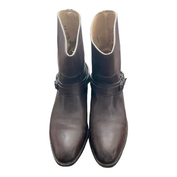 Frye Lindsay Spur Short Leather Moto Boots Size 9 B