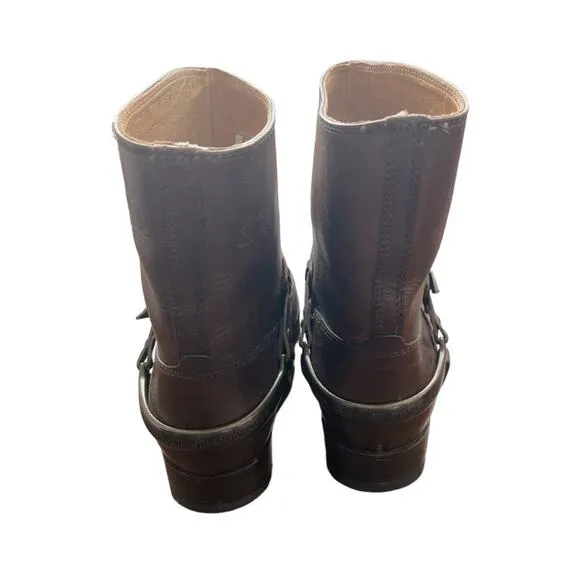 Frye Lindsay Spur Short Leather Moto Boots Size 9 B