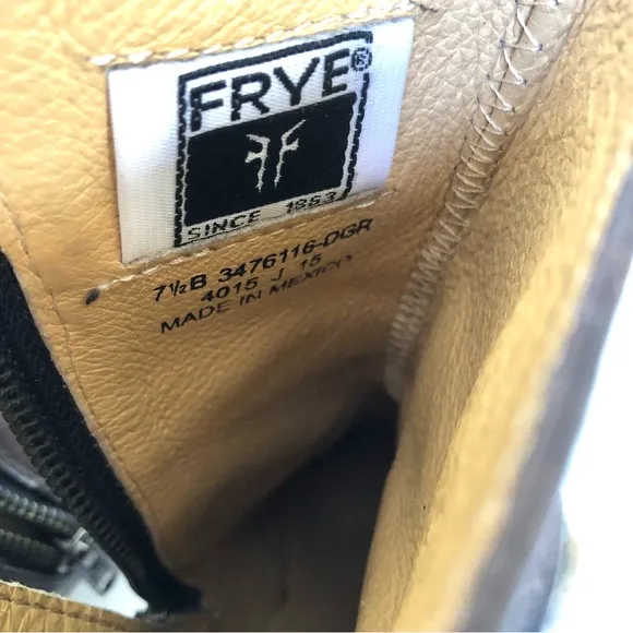 Frye Malorie Button Short Brown Leather Ankle Heeled Boots Women’s Size 7.5