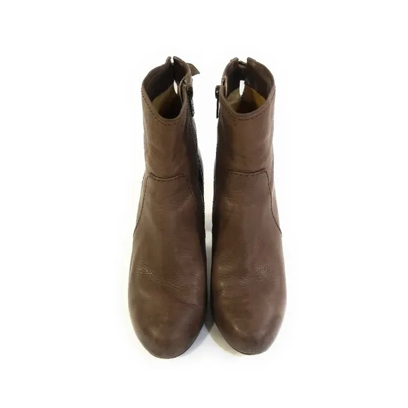 Frye Marissa Zip Short Leather Ankle Boots in Brown Womens Size 7.5 M