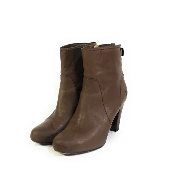 Frye Marissa Zip Short Leather Ankle Boots in Brown Womens Size 7.5 M