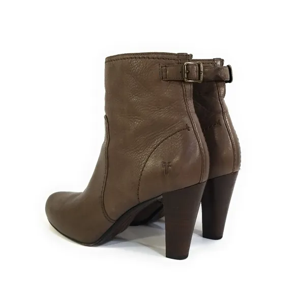 Frye Marissa Zip Short Leather Ankle Boots in Brown Womens Size 7.5 M