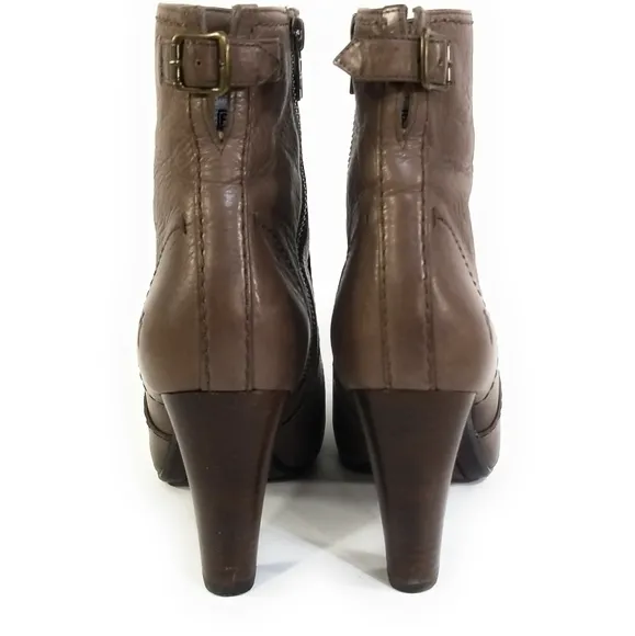 Frye Marissa Zip Short Leather Ankle Boots in Brown Womens Size 7.5 M