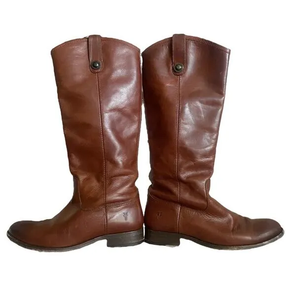 Frye Melissa Button 2 Tall Boots Equestrian Brown