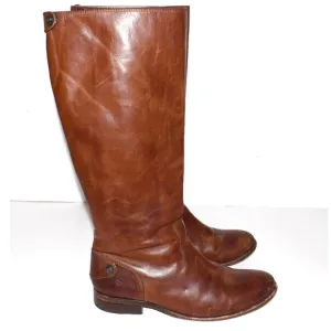 FRYE Melissa Button Back Zip Leather Riding Boots