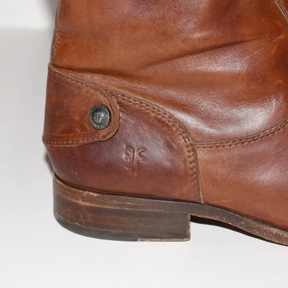 FRYE Melissa Button Back Zip Leather Riding Boots