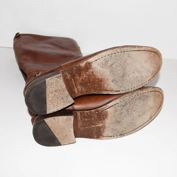 FRYE Melissa Button Back Zip Leather Riding Boots
