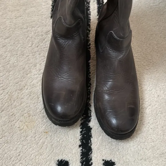 Frye Melissa Button Lug Tall Boots -  Smoke - 7.5 Women’s