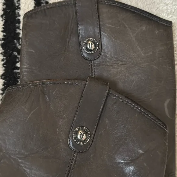 Frye Melissa Button Lug Tall Boots -  Smoke - 7.5 Women’s