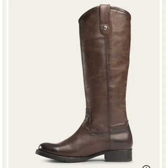 Frye Melissa Button Lug Tall Boots -  Smoke - 7.5 Women’s