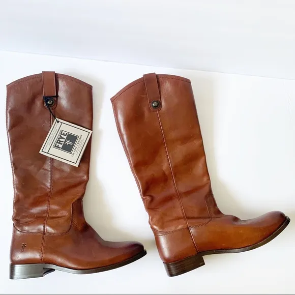 FRYE MELISSA BUTTON LUG TALL BOOTS