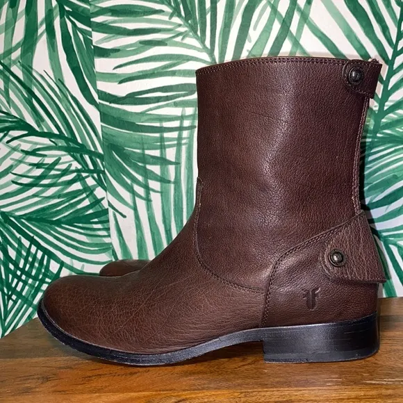 Frye Melissa Button Short Zip Ankle Boots 76502 Women’s 9.5 B
