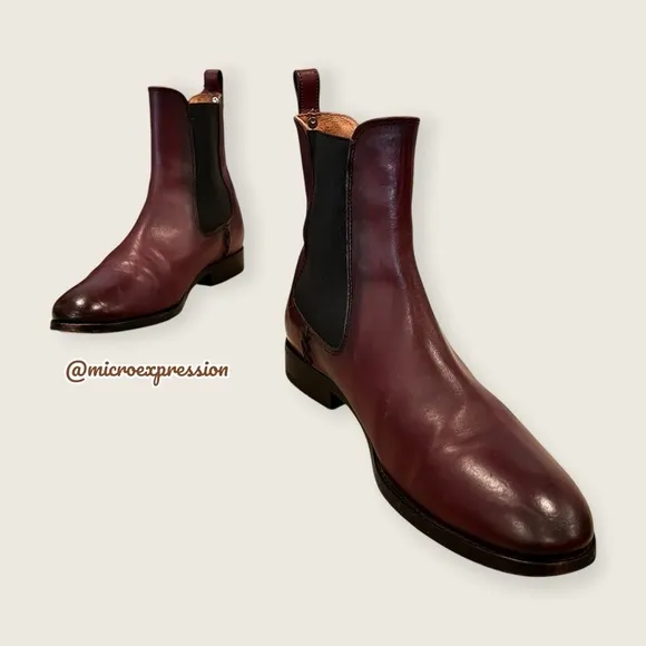 Frye Melissa Chelsea Oxblood Red Leather Comfy Low Heel Casual Short Ankle Boot