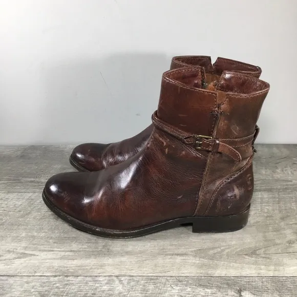 Frye Melissa Seam Short Brown Zip Ankle Women’s Boots Style 3475443 Size 7.5