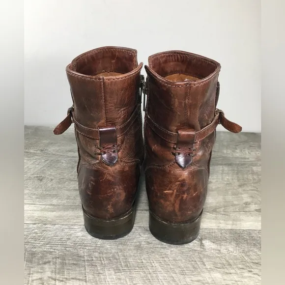 Frye Melissa Seam Short Brown Zip Ankle Women’s Boots Style 3475443 Size 7.5