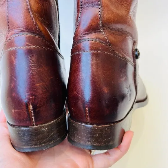 Frye Mellisa Tabs riding boots, Brown, Size 8