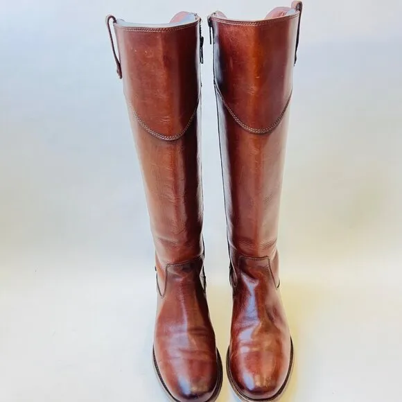 Frye Mellisa Tabs riding boots, Brown, Size 8