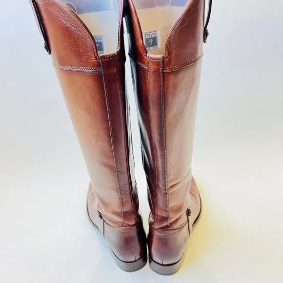 Frye Mellisa Tabs riding boots, Brown, Size 8