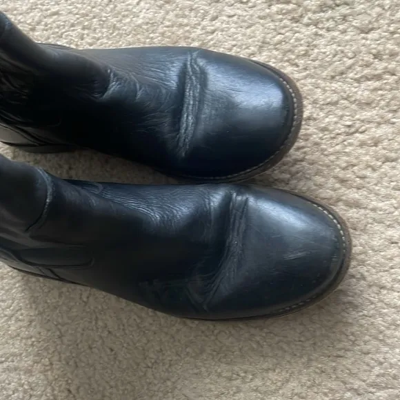 Frye Paige Cuff Leather Tall Riding Black Brown Boots Sz 7 Fall Winter Boho