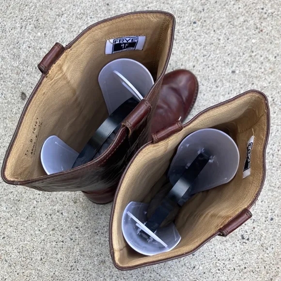 💙Frye Paige Stud Dark Brown Leather Tall Riding Boots